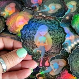 Zen Yoga Meditate // "Zen AF"  Holographic Sticker